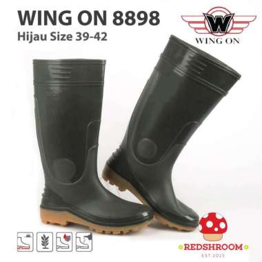 Sepatu Boot Tinggi Wing On 8898 Hijau Sepatu Perkebunan 41
