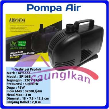Pompa Air Power Head Aquarium KOLAM Hidroponik ARMADA SP 105B 105 B