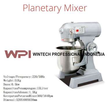 Wintech WTH-B-15 B15 Planetary Mixer - Mixer Pengaduk Adonan Roti Kue Bolu Donut 15 L