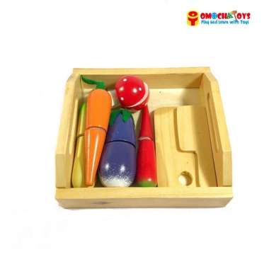 Omocha - Sayur Potong Mainan Edukasi Anak Mainan Kayu Sayuran Potong