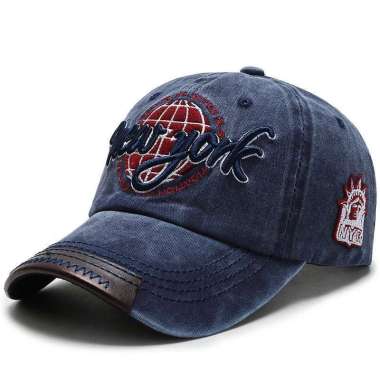 Baseball cap : NEW YORK GLOBE - Topi Baseball Topi Pria Topi Wanita Topi Olahraga One Size NAVY