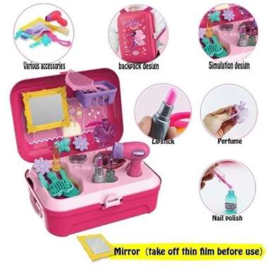 mainan salon dresser makeup backpack salon mainan anak set koper