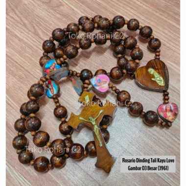 Rosario Dinding Tali Kayu Love Gambar Besar D3 (3961) - Rosario Rohan