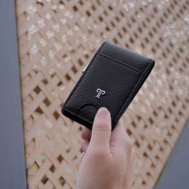 TROY CARBONA - Dompet Money Clip Dompet Kartu Kulit Pria Wanita Original