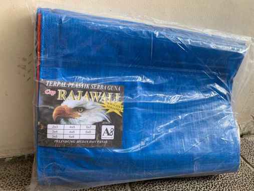 Terpal Plastik Rajawali A8 Ukuran 6x12 (Terpal Truk, Tenda Warung, Alas Cor, Alas Peternakan) Biru O