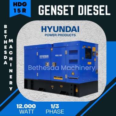 Genset Diesel 15 Kva Silent Type 12000 Watt 3 Phase HYUNDAI Generator