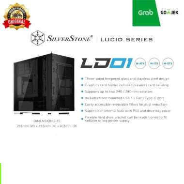 Casing PC Silverstone LD01 Three-sided Tempered Glass Micro Tower Computer Case