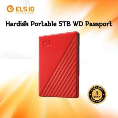 Hardisk Portable 5TB WD Passport - Red