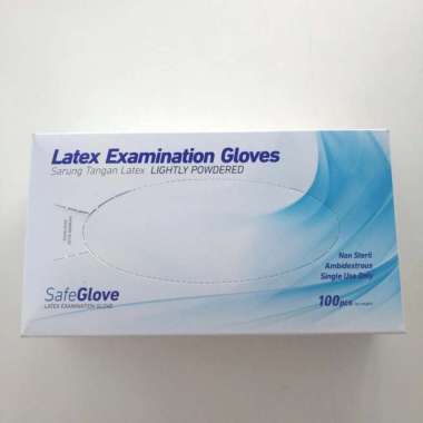 3 PASANG Sarung Tangan Karet Latex Examination Gloves SafeGlove Size M