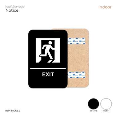 Exit Signage - Pintu Exit - Papan Tanda Arah Exit - Wayfinding Exit Hitam