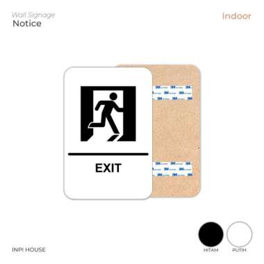 Exit Signage - Pintu Exit - Papan Tanda Arah Exit - Wayfinding Exit Putih