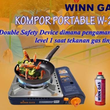 KOMPOR PORTABLE WINN GAS W-2S PAKET GAS KALENG WINN GAS 235 GR