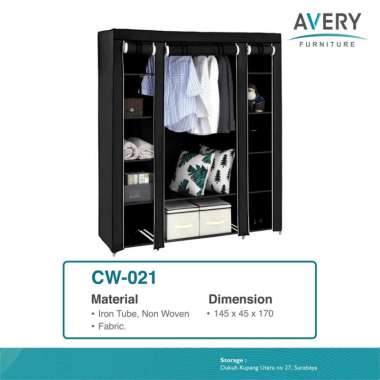 Avery - CW021 - Rak Rangka Besi DIY / Rak Pakaian Multifungsi