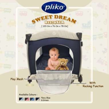 Pliko Baby Box B 1179 Xlr Sweet Dream / Box Tempat Tidur Bayi Navy Blue Green