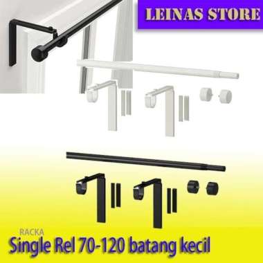 Single Rel Gorden 70-120cm Adjustable / Rel Gorden + Encap +Breket Hitam