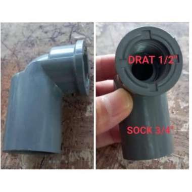 Sambungan Pipa Pvc Knee Keni Elbow Drat Dalam Rucika 3/4" X 1/2" Inch