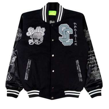 Jacket Varsity Rugby hitam XXL