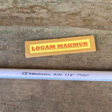 PIPA PVC 1/2" - 3/4" - 1" - TRILLIUN PUTIH TEBAL AW - 1 MTR 1/2"