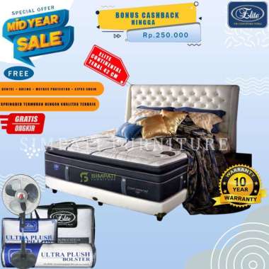 Elite Continental Latex Deluxe Pillow Top + Euro Top Springbed [Matras Only] 120 x 200 PUTIH