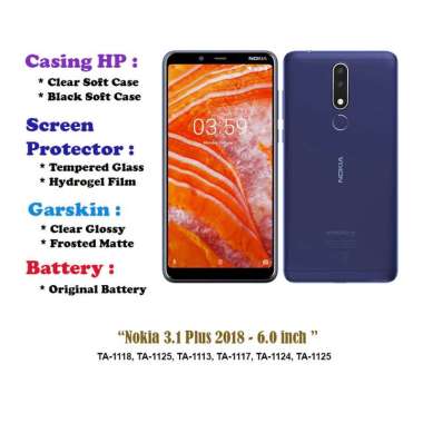 Nokia 3.1 Plus 2018 - 6.0 inch - Case - Screen Protector - Battery - Dll Battery