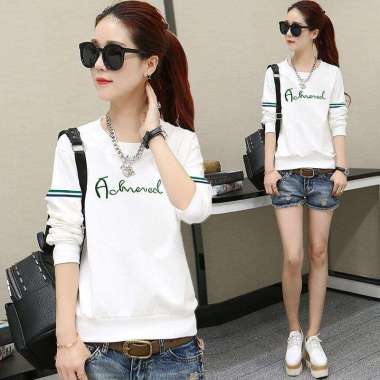 Baju Amanda Wanita/Baju Wanita Lengan Panjang/Sweater Wanita Trandy M Putih