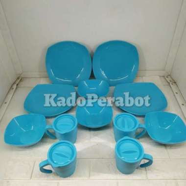 piring set lengkap murah - piring tableware set hoya plast SEGI 12 pcs Biru