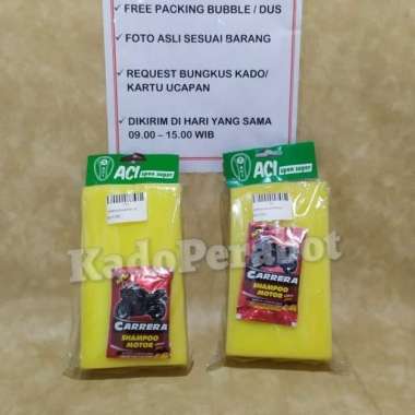spons busa motor aci - spon cuci mobil motor FREE SHAMPO CUCI KILAP