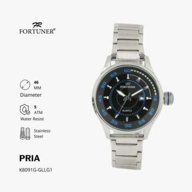 Fortuner Jam Tangan Analog Pria Water Resistant Rantai Wynndham KUNING PUTIH