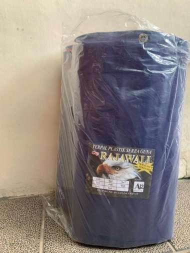 Terpal Plastik A12 Ukuran 6x13 (Terpal Truk, Tenda Warung, Alas Cor) Biru Oren