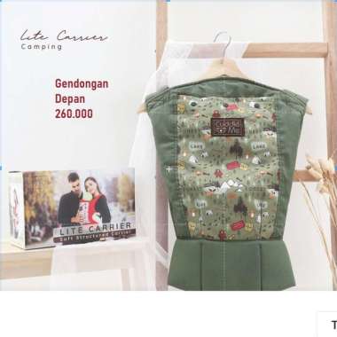 gendongan depan cuddle me lite carrier | gendongan cuddleme gendongan bayi depan motif olive camping