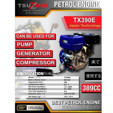 Engine Bensin Stater Tsuzumi TX390 Mesin Penggerak Tsuzumi TX390