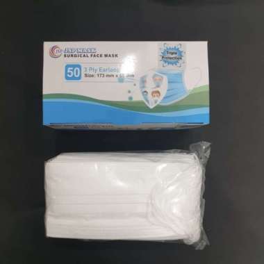 Masker Medis Surgical 3 ply earloop JSP Mask kemenkes embos @50pcs JSP Surgical Putih50