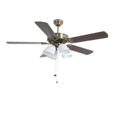 KIPAS ANGIN GANTUNG PLAFON MT EDMA 52IN ROYAL PLUS, LAMPU KIPAS PLAFON antique brass