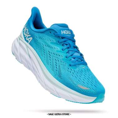 Sepatu Lari Running Shoes Hoka Clifton 8 Men Pria Original - Ibiza Blue 44 Ibiza Blue
