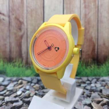Q&Q QnQ QQ Smile Solar Strap Karet Kuning RP00J025Y Custom Original Kuning-Orange