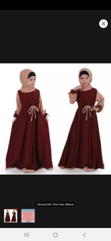 RENATA KIDS[]PAKAIAN WANITA[]MUSLIM ANAK[]GAMIS ANAK MAROON MIX GREY
