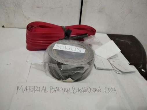 LAKBAN ANTI SLIP 2INCH HITAM LIS TANGGA MERAH KARET POLOS PANJANG 4MTR