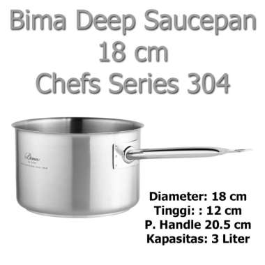 Bima Deep Saucepan 18 cm Chefs 304 / Panci Susu Stainless