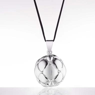 Cache Coeur Maternity Bolas Bola Boudoir Rhodium Plated Bola Swarovski Crystal With Black Cord Semua