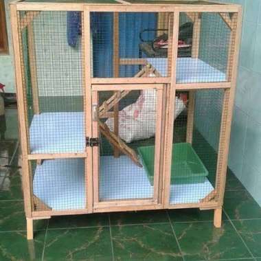 Kandang Kucing besar / kandang kucing 3 lantai / kandang kucing kayu