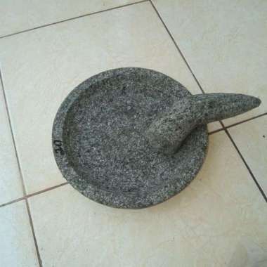 Cobek batu + Anak Cobek batu Asli Batu 18 Cm / Cobek batu 18 cm 1 set