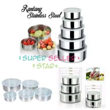 Rantang Beranak Stainless Steel 1 Set ( Isi 5 pcs) / Rantang Makanan