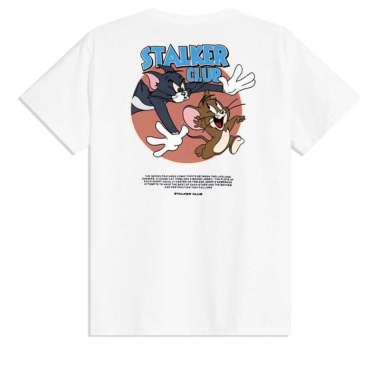 Kaos Lengan Pendek T Shirt Tom & Jerry Putih L