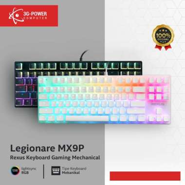 Rexus MX9P Pudding / MX9 TKL Keyboard Gaming Mechanical Legionare RGB White - Brown Switch