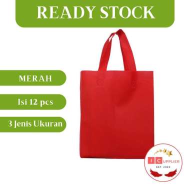 TAS SPUNBOND MERAH TAS SPONBOND/ TAS PROMOSI/ TAS TENTENG/ TAS SPUNBOND POLOS/ TAS SABLON 25x35x8