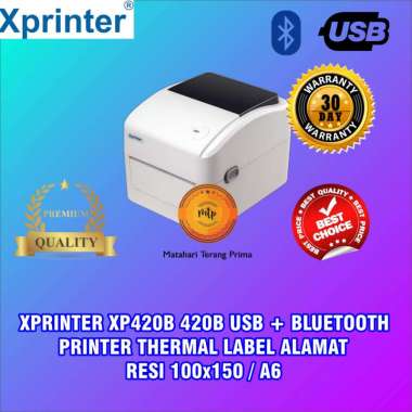 XPRINTER XP-420B XP420B 420B USB + BLUETOOTH PRINTER THERMAL LABEL ALAMAT RESI 100x150 / A6