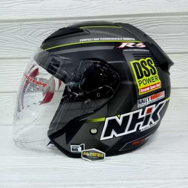 HELM NHK R6 RALLY 02 BLACK DOFF SILVER HALF FACE L