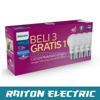 Lampu LED Philips Lampu Bohlam 10w 10 watt multipack (1dus/4pcs)