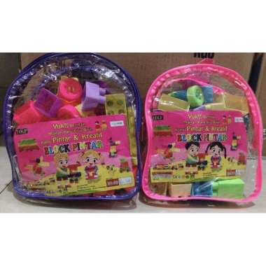 Mainan Lego Block Pintar Tas Ransel isi 40pcs