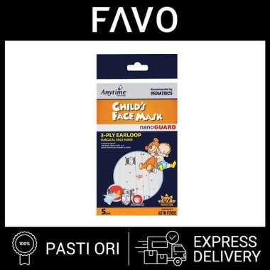 Masker Anak - Anytime Child's Face Mask Earloop - 5 Pcs